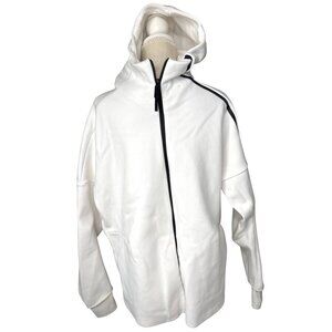 Adidas Mens White Hooded Sweatshirt With Black Accents XL